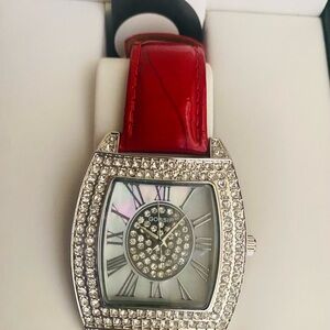 Gossip Women's Watch with Red Strap and Silver Accents